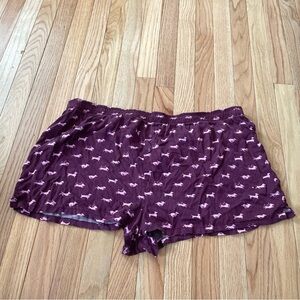 PINK Victoria's Secret Pajama Shorts Womens XXL Purple Pink Dog Loungewear